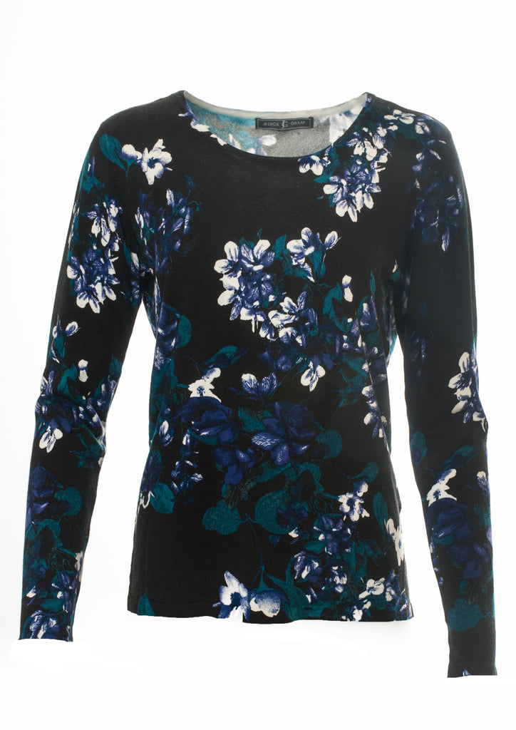 Floral knit sweater